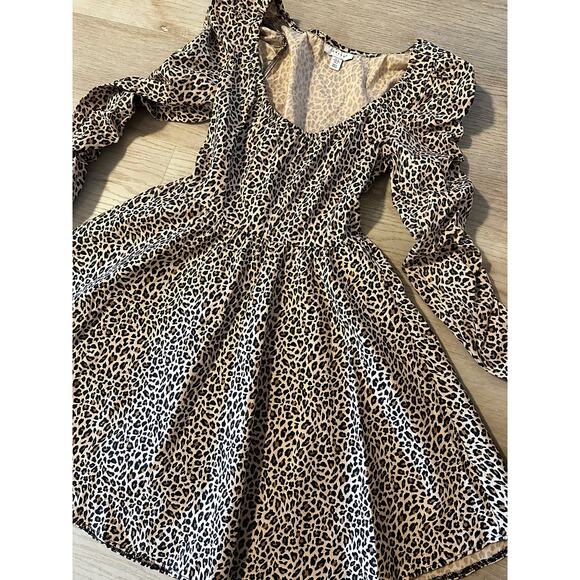 Topshop stretch long sleeve leopard print dress size small - Picture 5 of 7